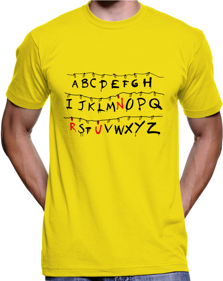 Stranger Things Alphabet Lights Run T-shirt / Hoodie - Free Tommy Robinson T Shirt (936x936), Png Download