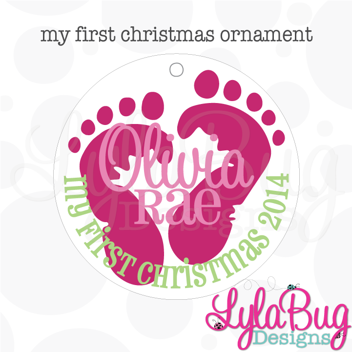 Baby Girl My First Christmas Ornament - Christmas Market (900x900), Png Download