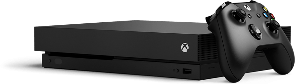 Cropped Xbox One X Console - Xbox One X 1tb Console (1200x326), Png Download