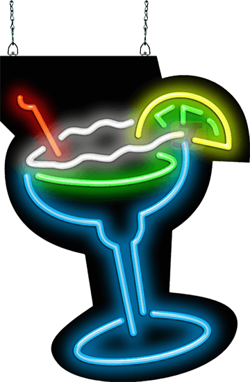 Margarita Glass Neon Sign - Neon Sign (360x550), Png Download