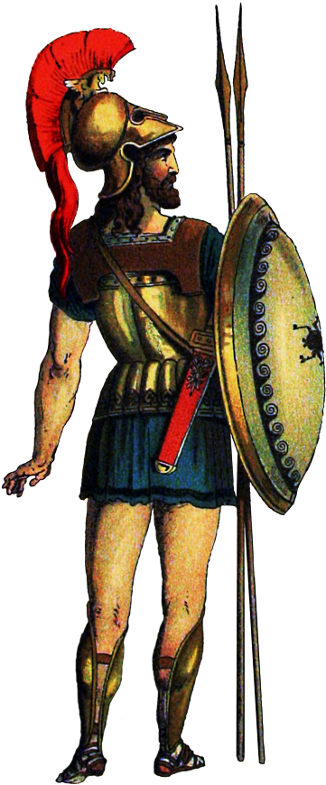 Greek Soldier - D&d Greek (377x877), Png Download