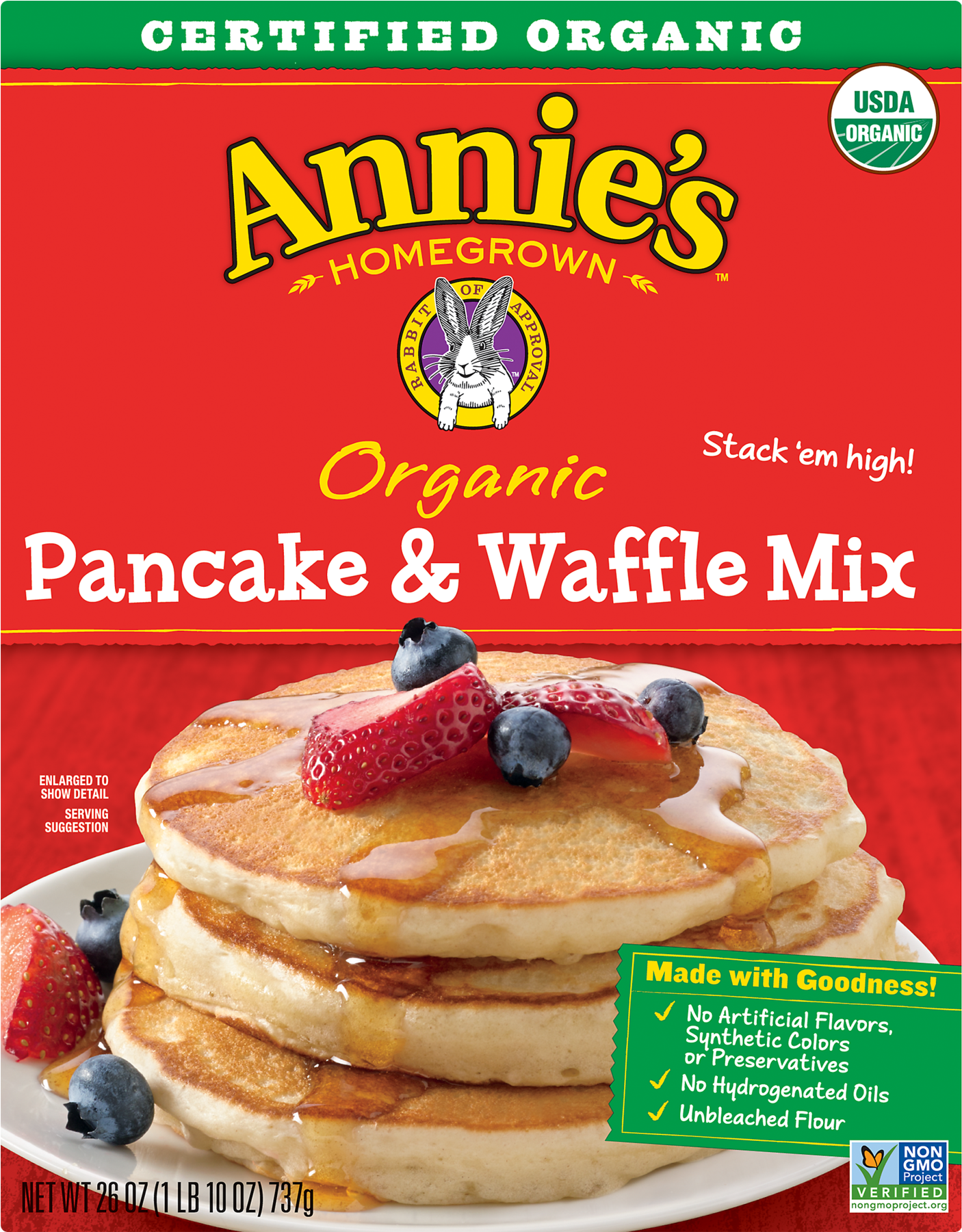 Annie's Organic Pancake & Waffle Mix (1800x1800), Png Download