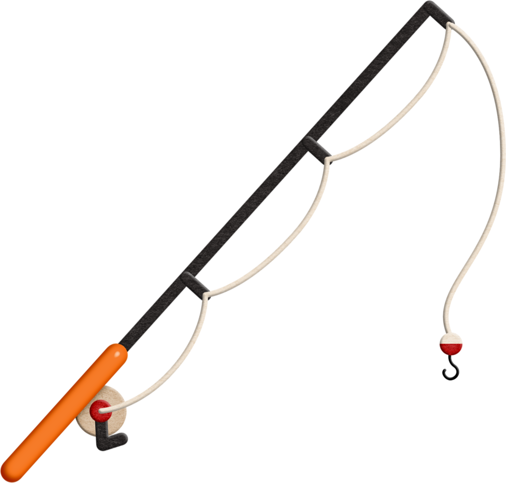 Fish Silhouette, Father's Day Activities, Woodland - Fishing Rod With Hook Png (1024x976), Png Download