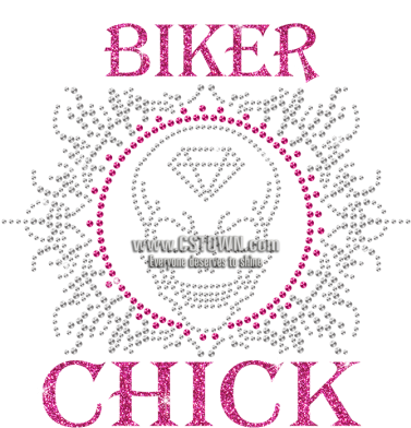 Glittering Biker Chick Bling Skull Iron On Rhinestone - Skull Iron On Rhinestone Transfer Decal (450x450), Png Download