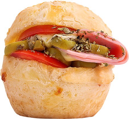 Pão De Queijo Recheado - Pão De Queijo Recheado Pizza (600x600), Png Download