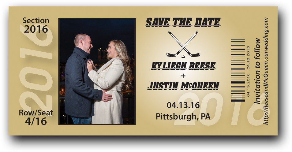 Hockey Ticket Save The Date Gold - International Kissing Day (1000x1000), Png Download