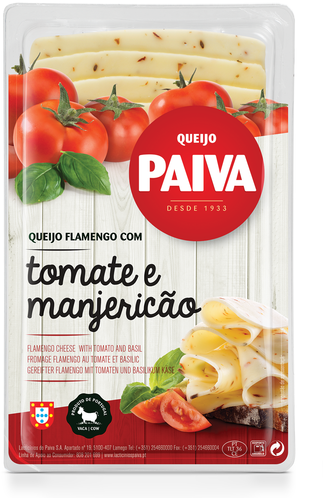 Paiva Sabores Baga - Sliced Cheese Packaging (1215x1789), Png Download