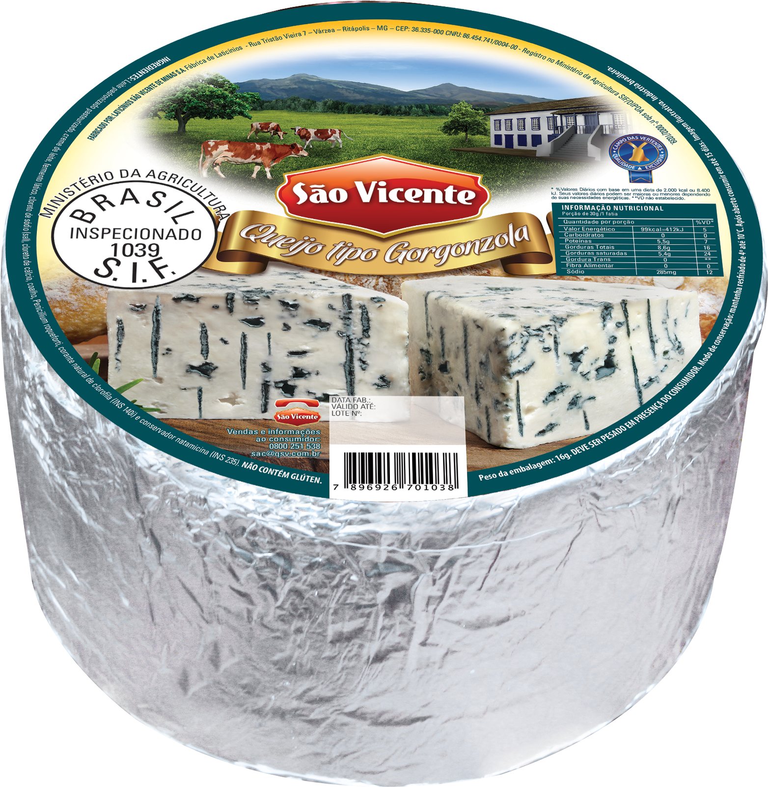 Gorgonzola Forma Simulação - Blue Cheese (1800x1820), Png Download