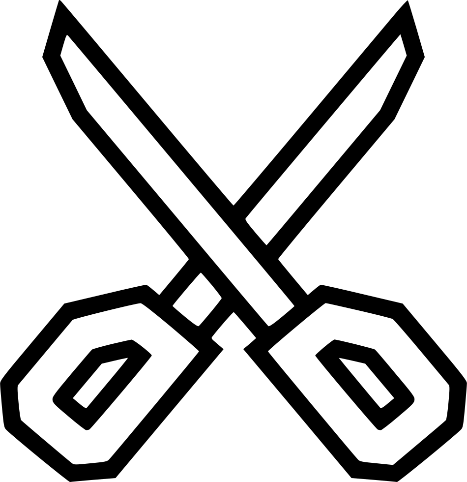 Scissors Cut Remove Stationary Tool Graphic Comments - Sword Fight Icon (950x980), Png Download