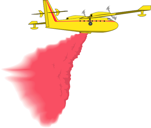 Plane Clipart Fire - Fire Fighting Airplane Cartoon (600x511), Png Download