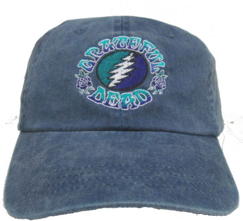 Grateful Dead Bolt On A Denim Baseball Cap - Grateful Dead Bolt Embroidered Baseball Cap (480x446), Png Download