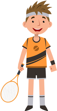 Sports-tennis Player Character - Cartoon Tennis Player Png (400x400), Png Download