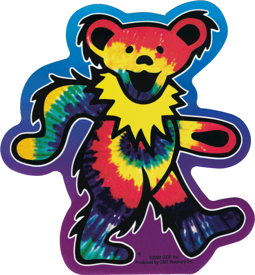 Tie Dye Dancing Bear (921x1000), Png Download