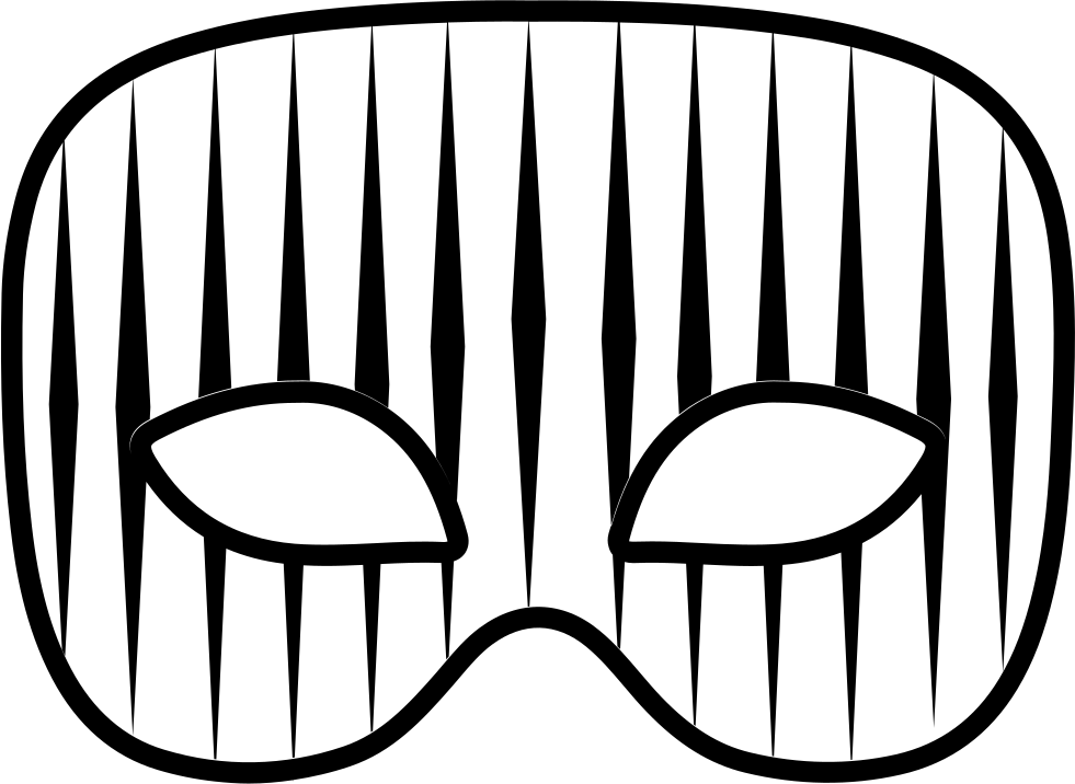 Carnival Mask With Vertical Thin Stripes Comments - Mask (981x716), Png Download