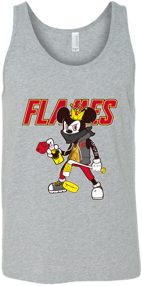 Calgary Flames Mickey Mouse Is Wearing A Peace Necklace - Llama Animal Groove Tank Top (1024x1024), Png Download