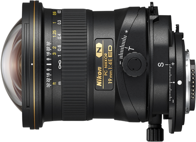 Nikon Pc Nikkor 19mm F/4e Ed Tilt Shift Lens - Tilt Shift 19mm Nikon (700x595), Png Download