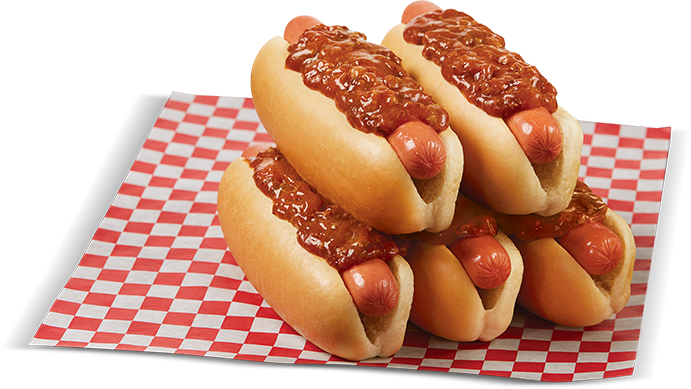 Chili Dogs - Wienerschnitzel Chili Dog (691x389), Png Download