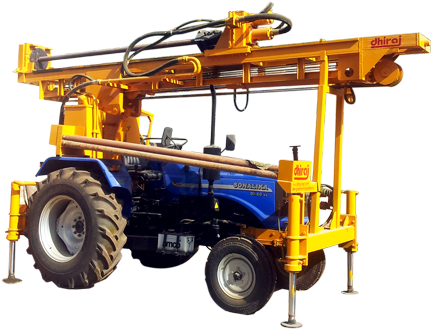 Tractor Mounted Drilling Rig Dew Tr - Tractor Water Drilling Rigs (522x330), Png Download