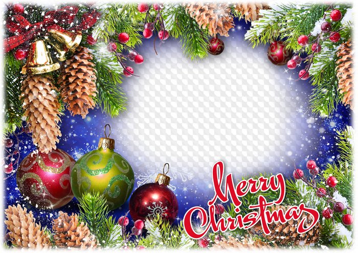Free Christmas Photo Frame Template Merry Christmas - Merry Christmas Background Png Frame (700x495), Png Download