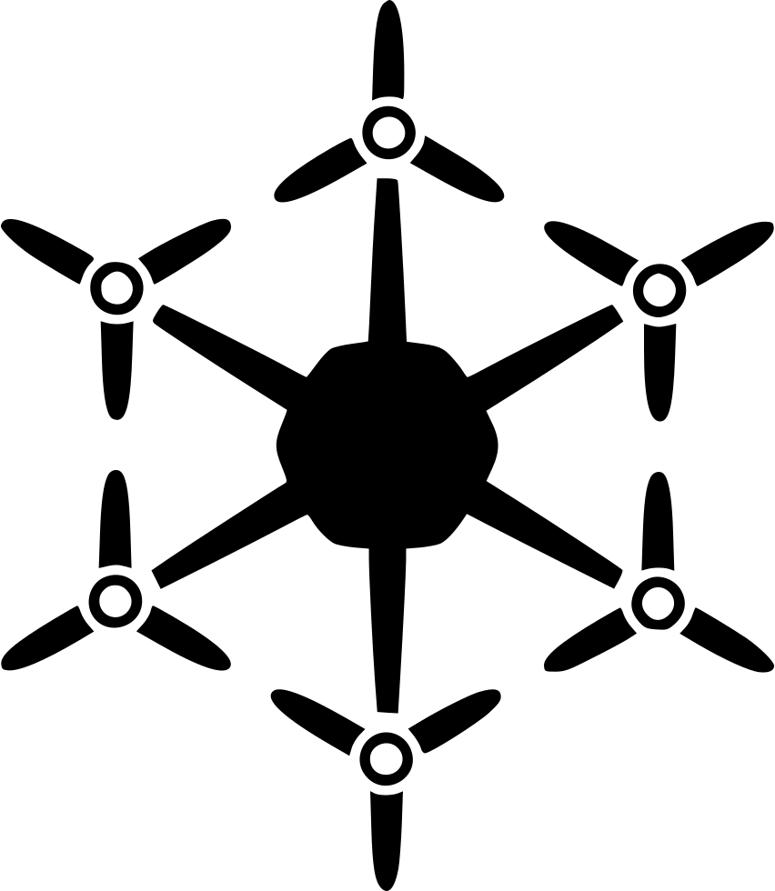 Flying Drone Radio Control Uav Hexacopter Hex Copter - Hexacopter Icon (852x980), Png Download