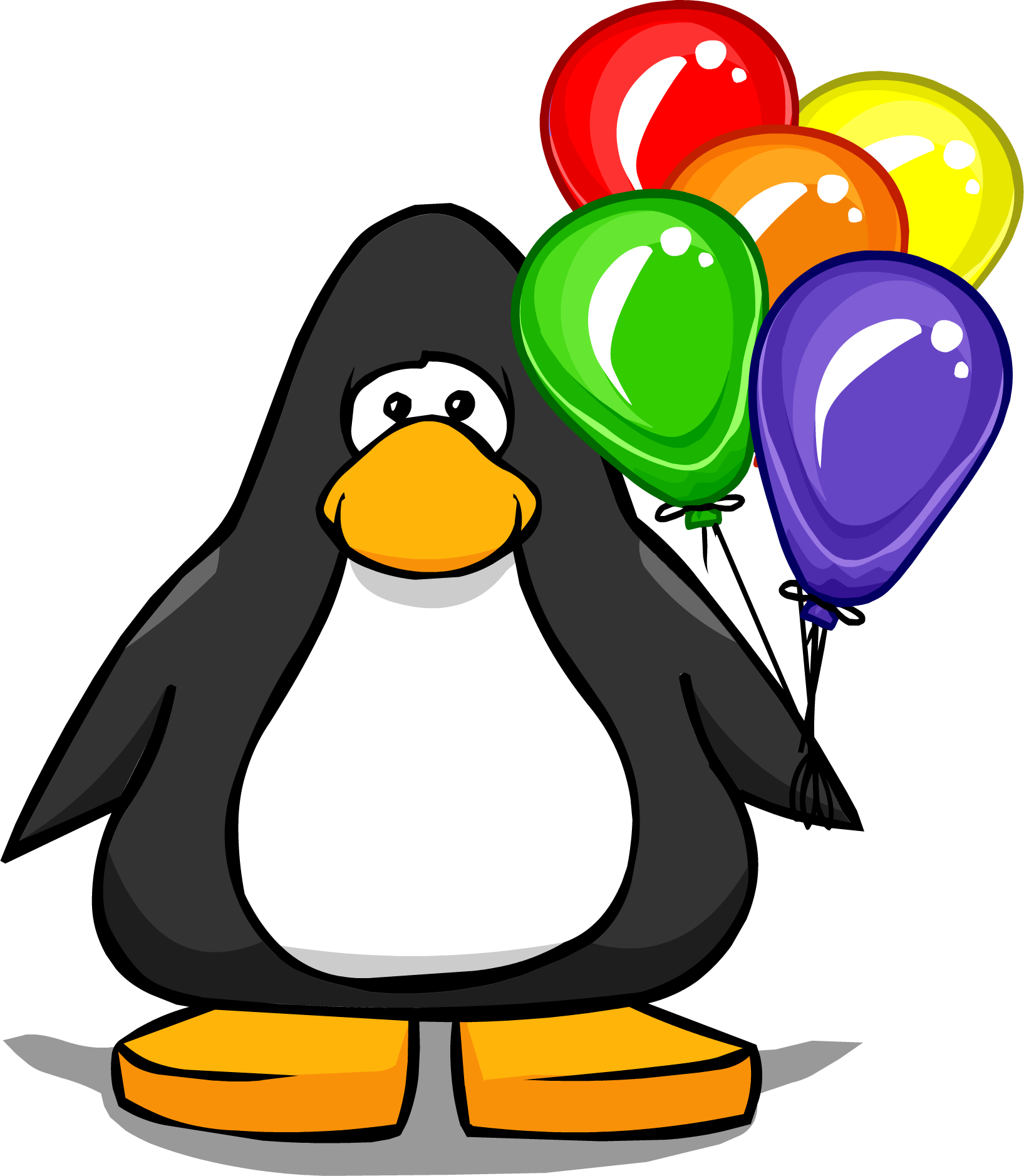 Bunch Of Balloons From A Player Card - Club Penguin Balloon (1635x1878), Png Download