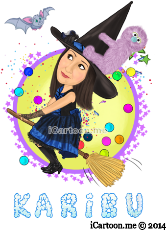 Kids Comedian Witch Caricature Logo - Comedian (360x509), Png Download