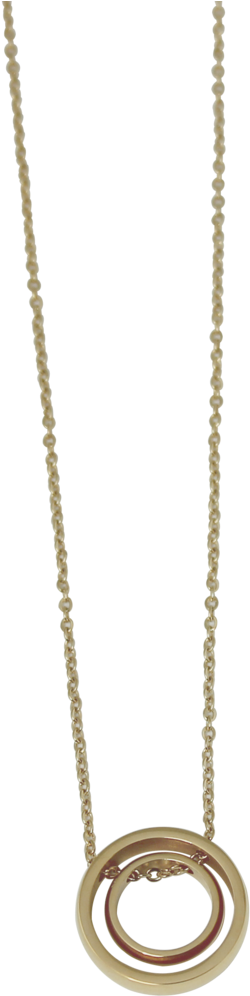 Collar Dorado 2 Circulos - Necklace (478x1024), Png Download
