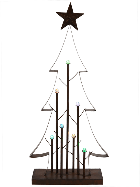 Lg Metal Led Tree Silhouette Fig • $99 - Christmas Tree (500x611), Png Download