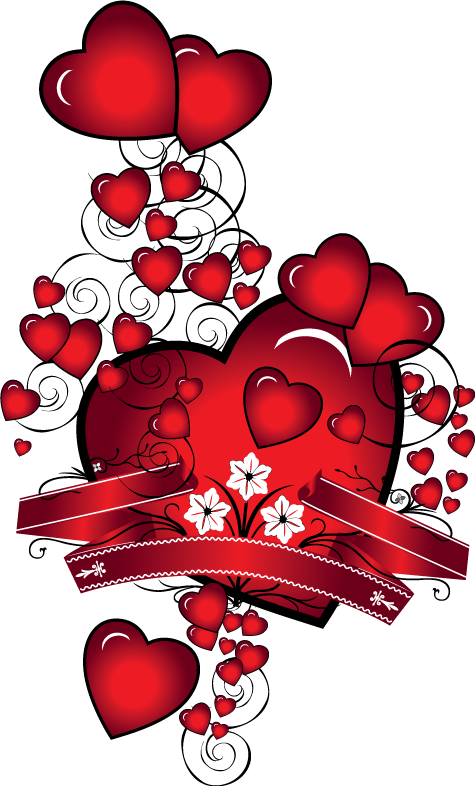 Little Hearts - Red Hearts Beach Towel (475x786), Png Download