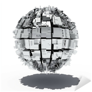 Metal Sphere With Abstract Geometric Shapes Sticker - Libraries And Archives: A Comparative Study (400x400), Png Download