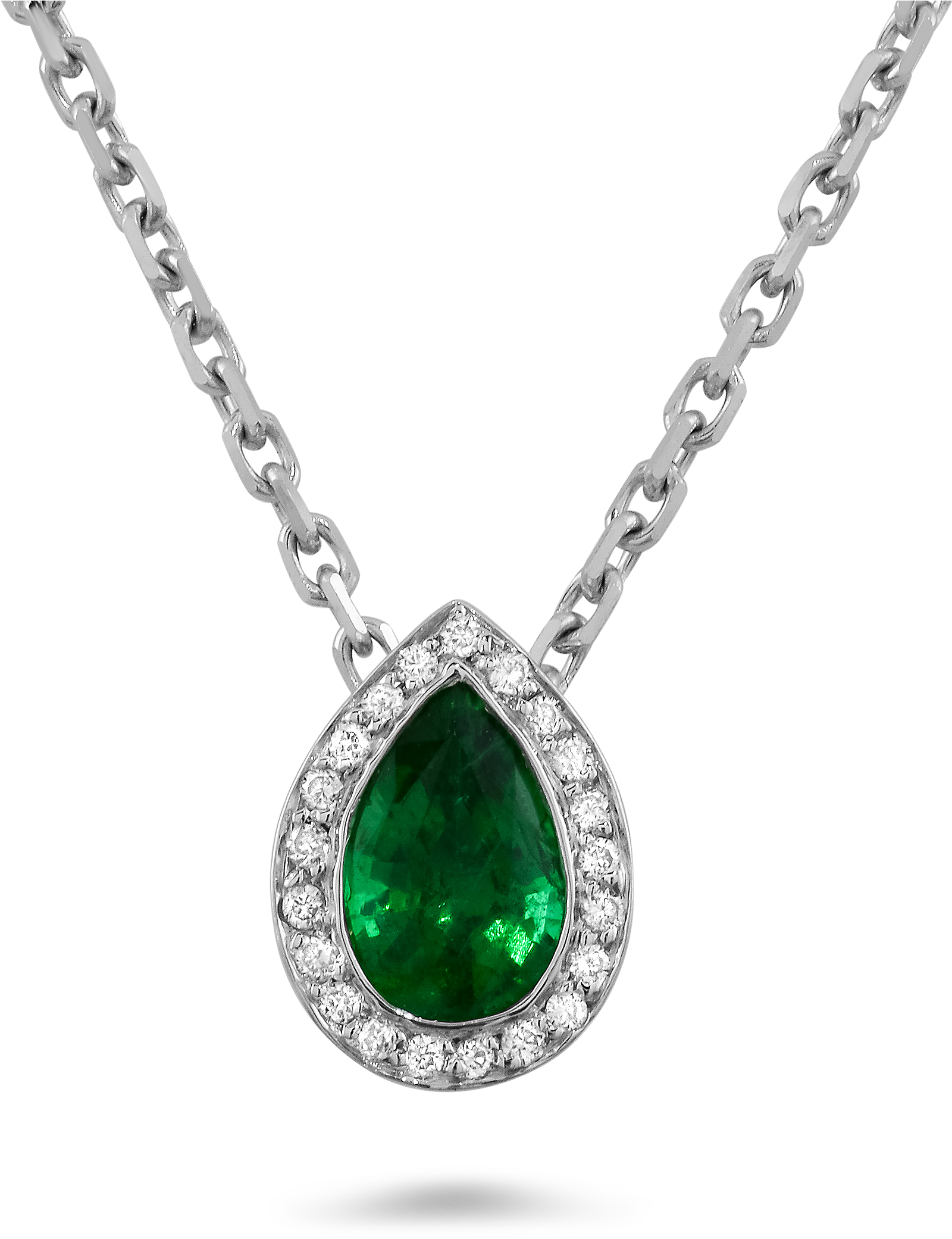 18k Wg - Green Necklace Transparent (2200x2200), Png Download