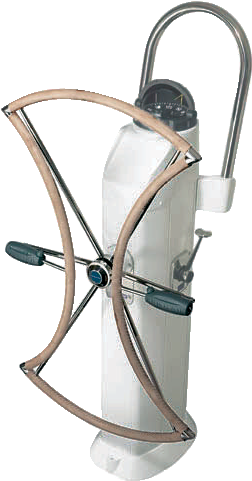 Rueda De Timón Plegable - Lewmar 42" 6-spoke Dual Hub Folding Wheel W/ Hide Cover (299x510), Png Download