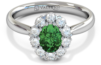 Emerald And Diamond Fairtrade Gold Engagement Ring - Engagement Ring (380x380), Png Download