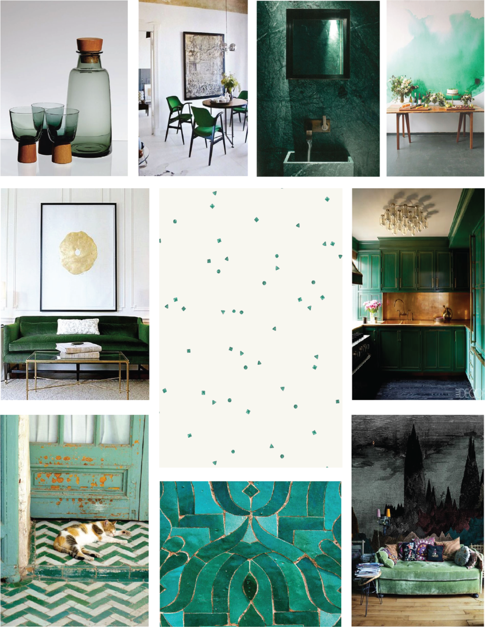 Another Great Way To Luxe Up A Room With Emerald Our - Moroccan Tile Wall Art By Artfully Walls Gie (1000x1292), Png Download
