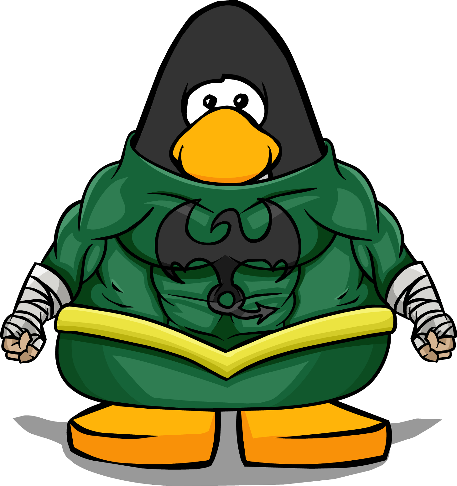 Iron Fist Bodysuit From A Player Card - Club Penguin With Mohawk (1459x1552), Png Download