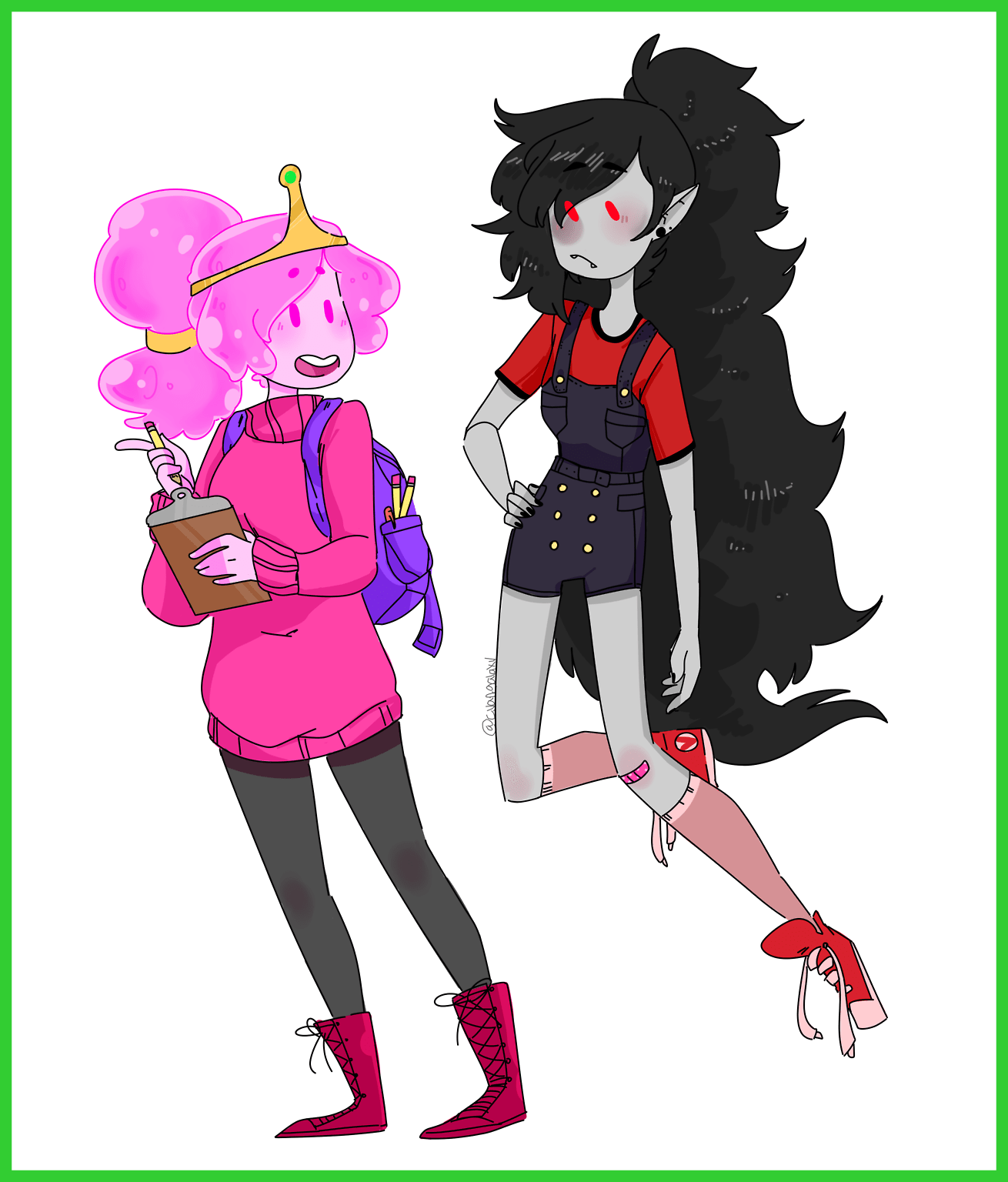 28 Collection Of Necklace Drawing Tumblr - Marceline And Bubblegum Costume (1310x1536), Png Download