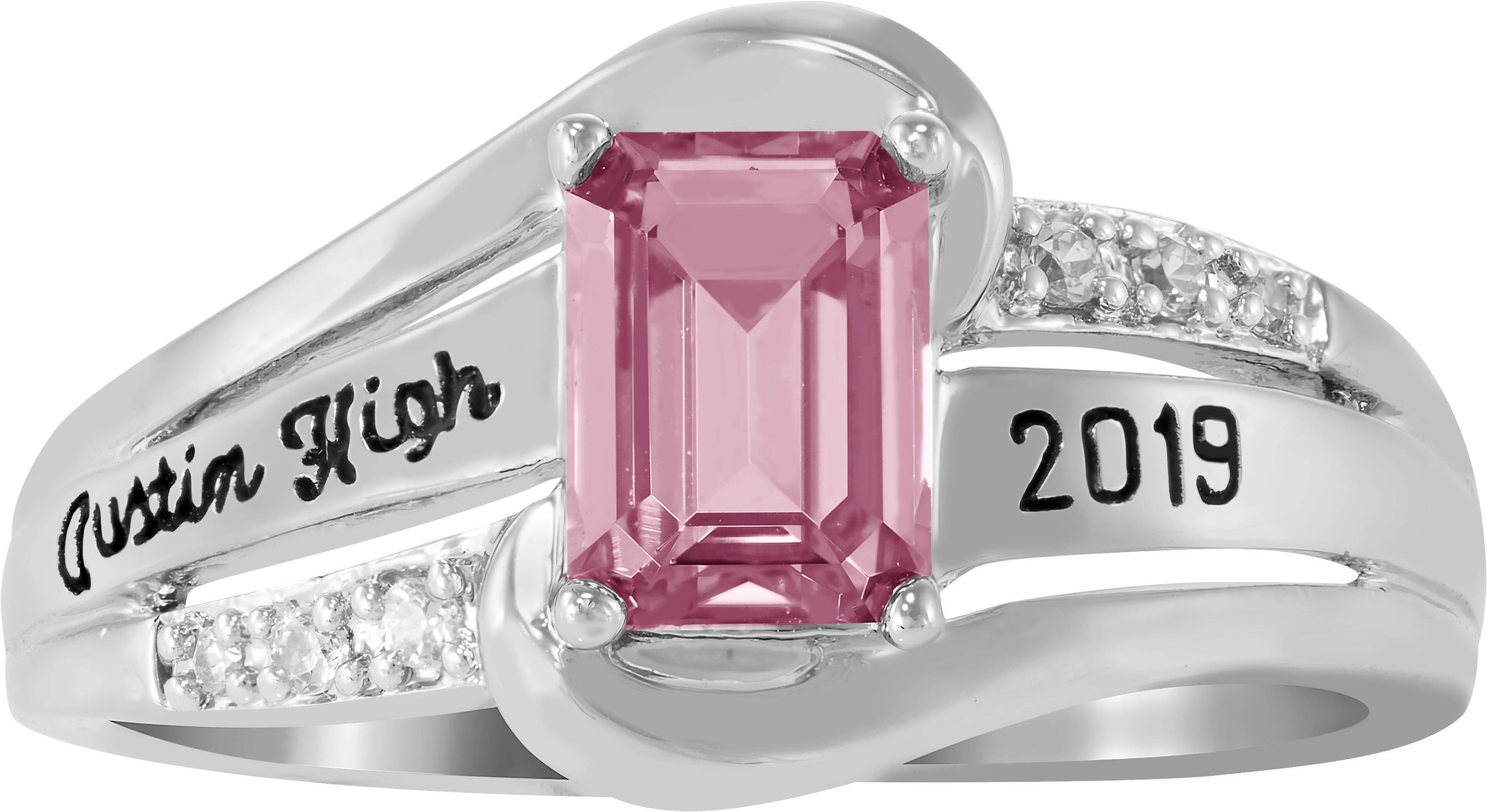 Keepsake Girl's Emerald Fashion Class Ring (3000x3000), Png Download