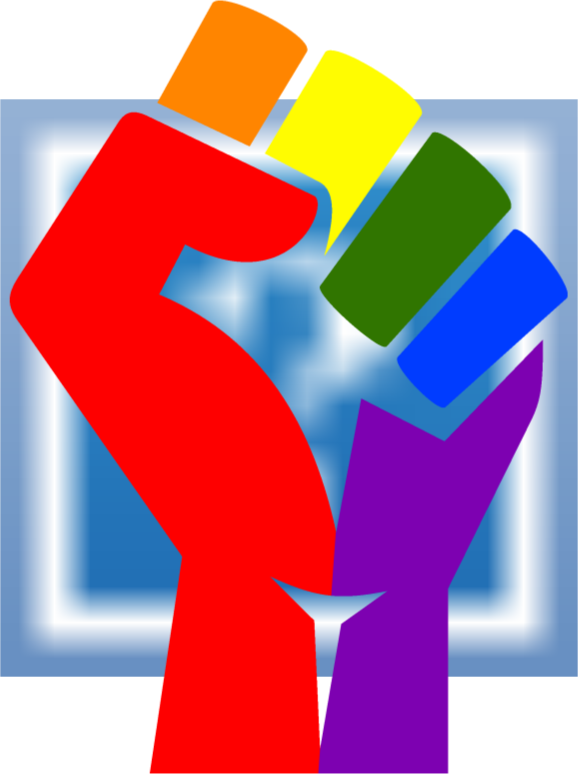 Medium Image - Rainbow Fist Png (578x774), Png Download
