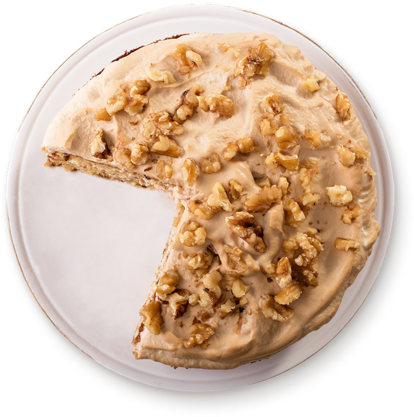Coffee And Walnut Cream Cake - Cake Top Down Png (550x550), Png Download