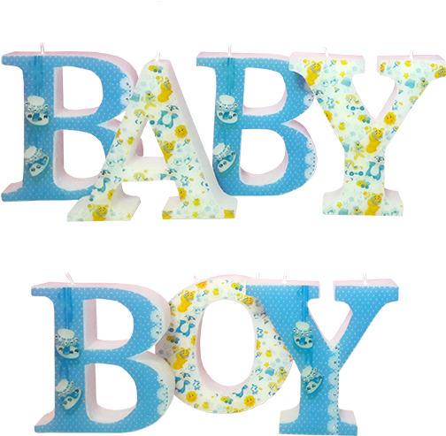 Baby Boy 3d Letters Candle Model - Boy (600x766), Png Download