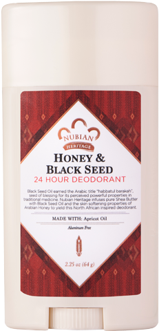 Honey & Black Seed 24 Hour Deodorant - Nubian Heritage Honey And Black Seed Deodorant With (750x561), Png Download