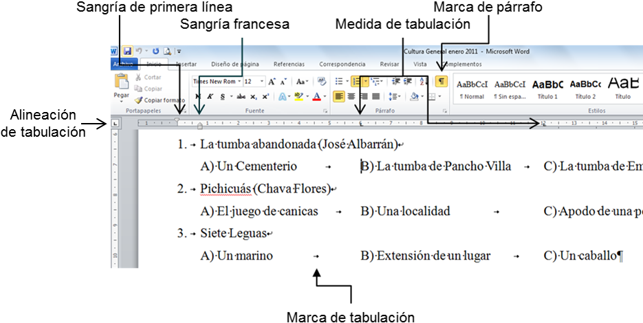 Las Tabulaciones Hacen Posible Que El Número De Páginas - Tipos De Tabulaciones En Word (949x495), Png Download