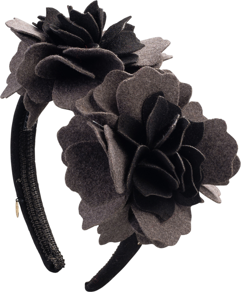 Two Tone Wool Flowers Headband - Headpiece (845x1024), Png Download