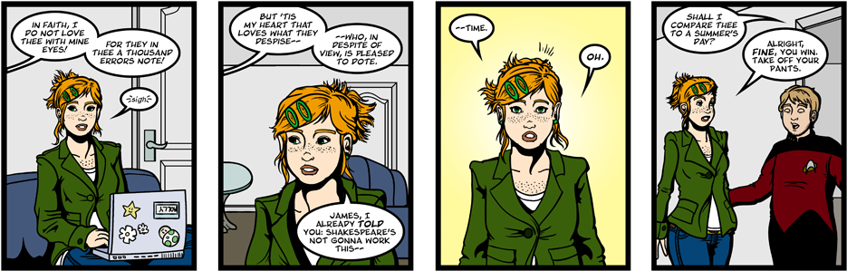 This Comic Strip Is A Funny Depiction Of What Can Sometimes - William Shakespeare (1000x341), Png Download