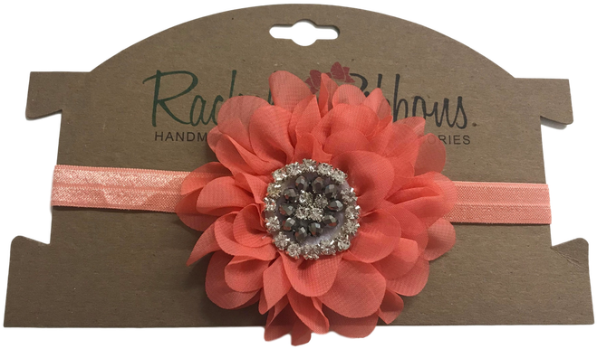 Satin Stretch Headband W/ Jewel Peony - Headband (750x563), Png Download