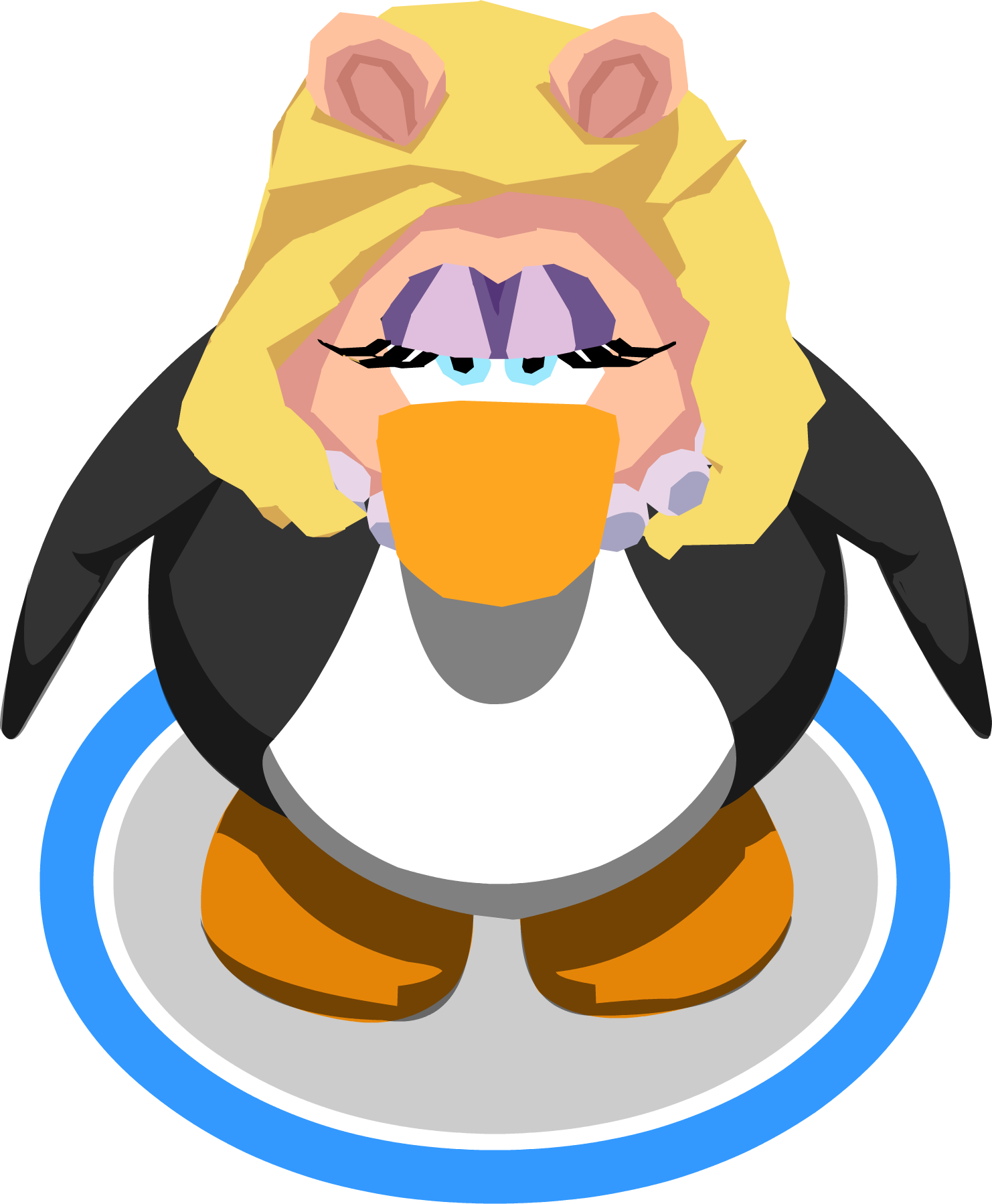 Miss Piggy Head In-game - Club Penguin Graduation Cap (1482x1797), Png Download