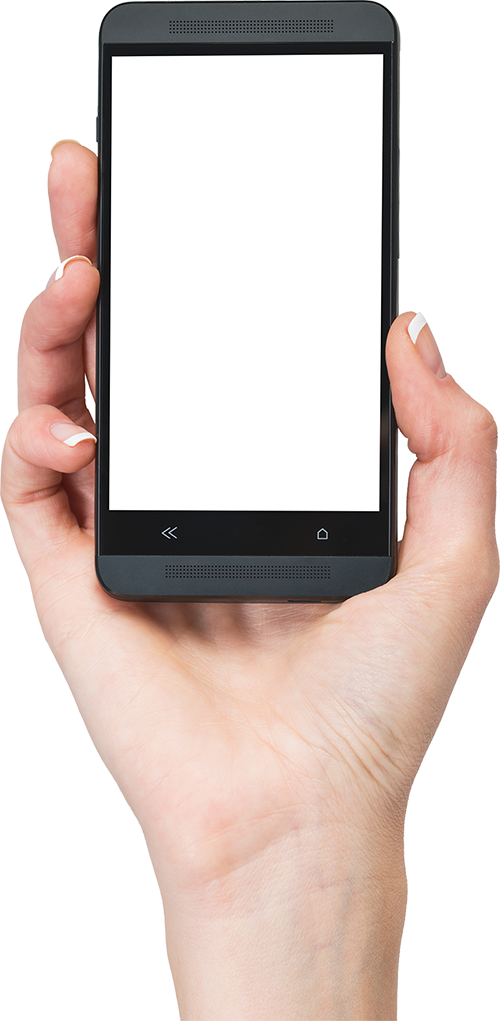 Hand Holds Cell Phon - Cell Phone Hand Png (500x1021), Png Download