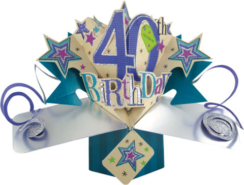 Nature - 40th Birthday Pop Up Card (480x365), Png Download