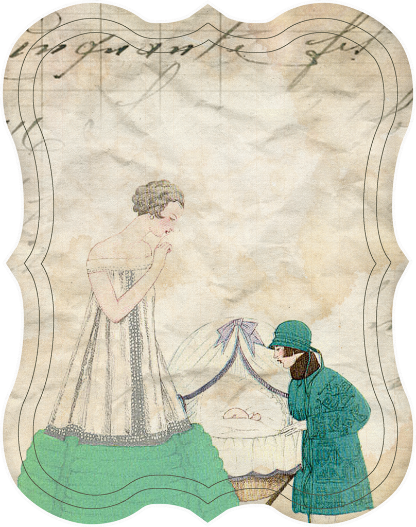 B *✿* Vintage Style Labels - Fashion Illustration (808x1024), Png Download