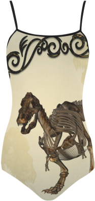 T-rex Skeleton Strap Swimsuit - T-rex Skeleton Bathmat (500x500), Png Download